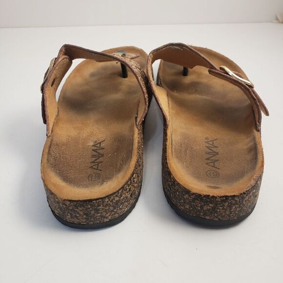 ANNA cork bottom glitter thong style  sandals - Picture 2 of 5